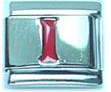 Red letter - I - 9mm Italian charm - Click Image to Close